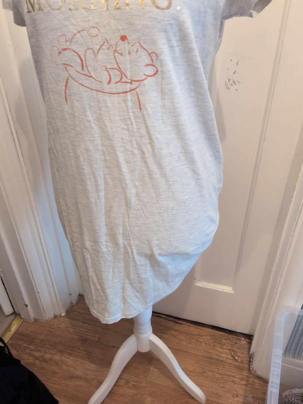 TU Disney 12 Grey Winnie The Pooh Print Short Sleeve Nighty