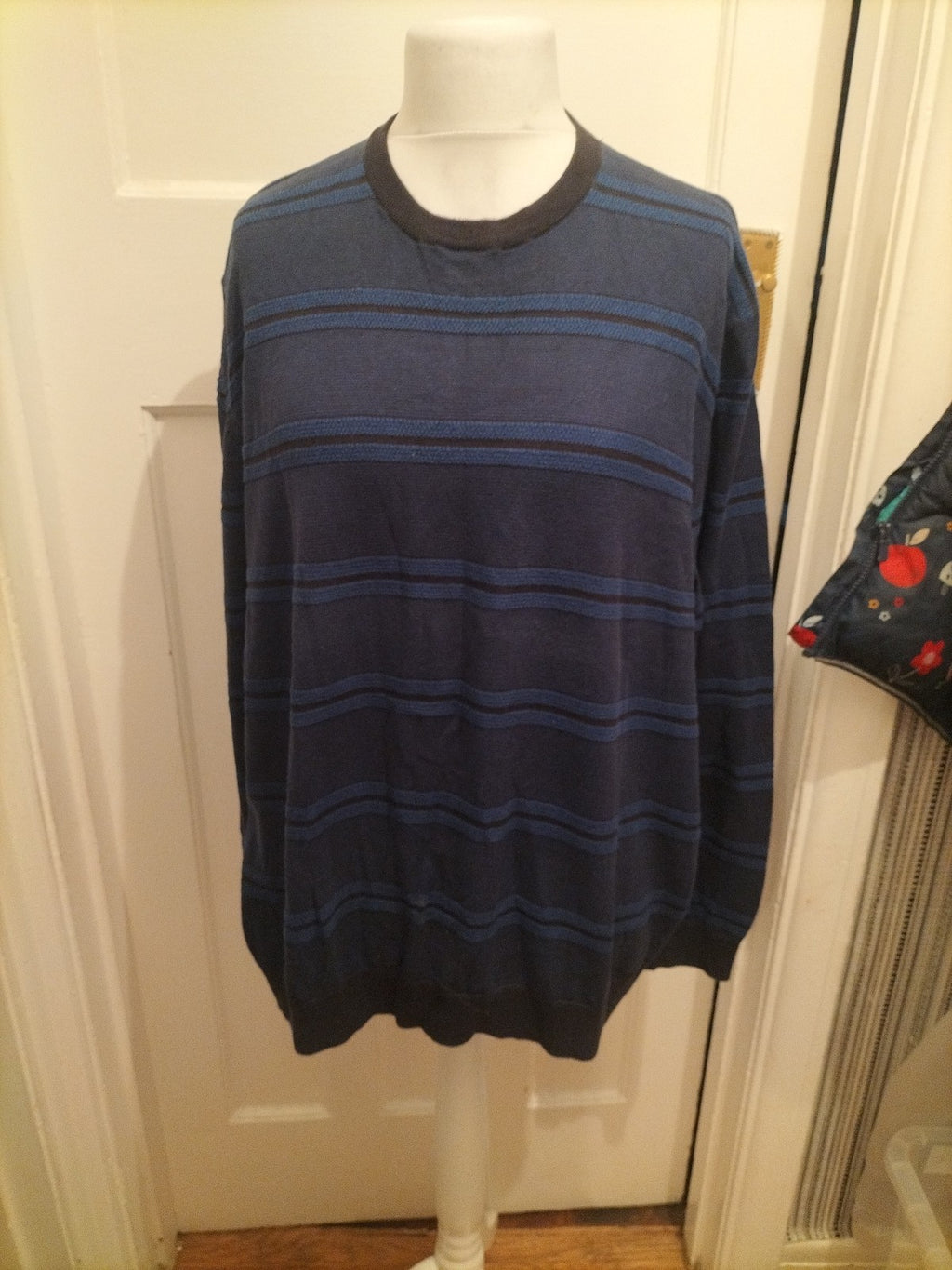 Mens Blue Harbour Size XXL Blue And Navy Long Sleeved Pullover Jumper