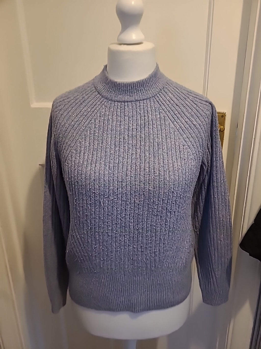 Ladies Marks And Spencer Size Small Crew Neck Multicoloured Purple Jumper