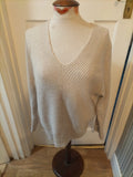 Ladies Size Large Cream(bobbling) V Neck Jumper