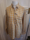 Mens Ewiclio Tucci Size 5 Sand Check Linen Shirt