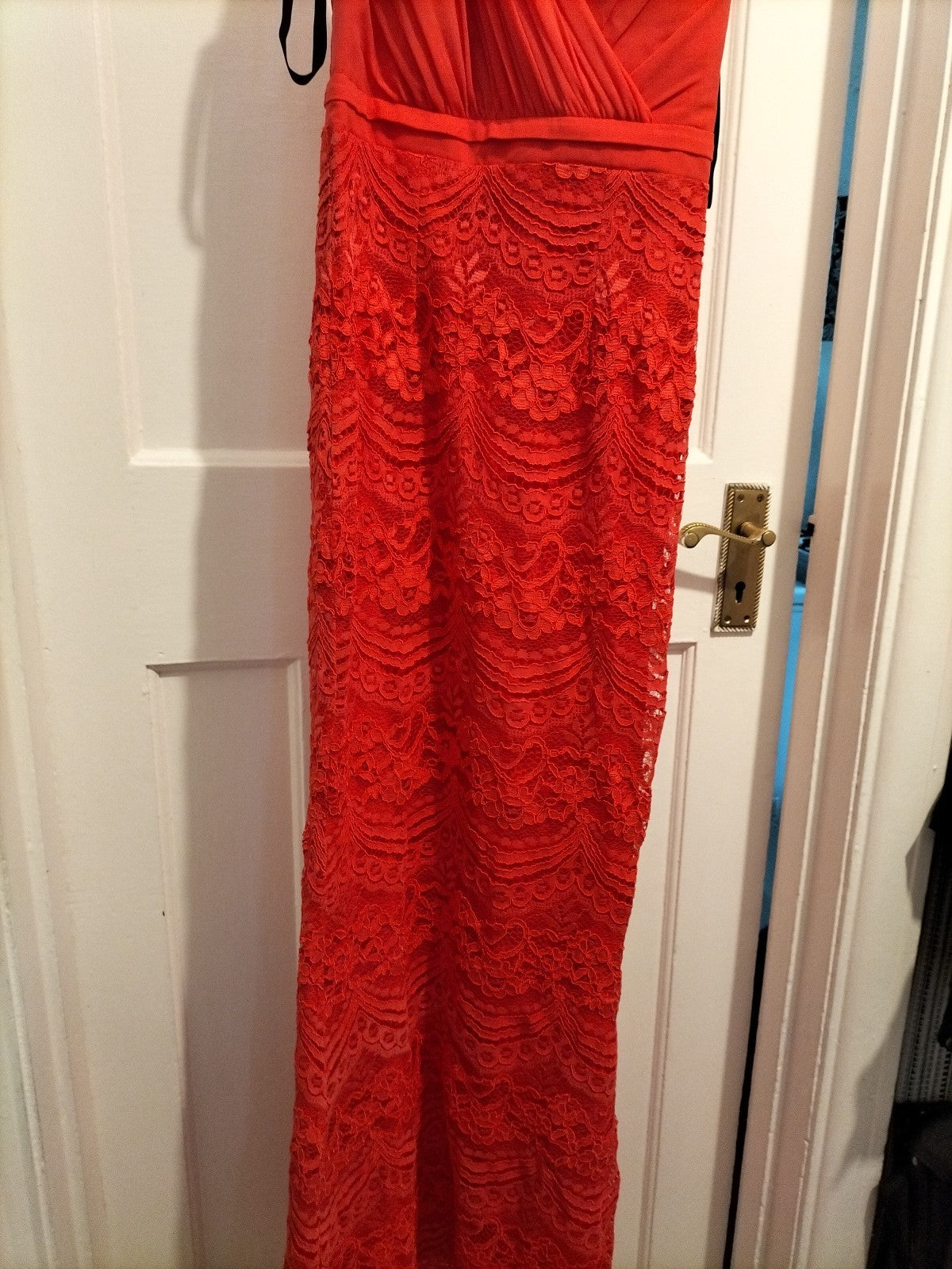Ladies Little Mistress Size 6 Peach Lace Lined Sleeveless Special Occasion Dress