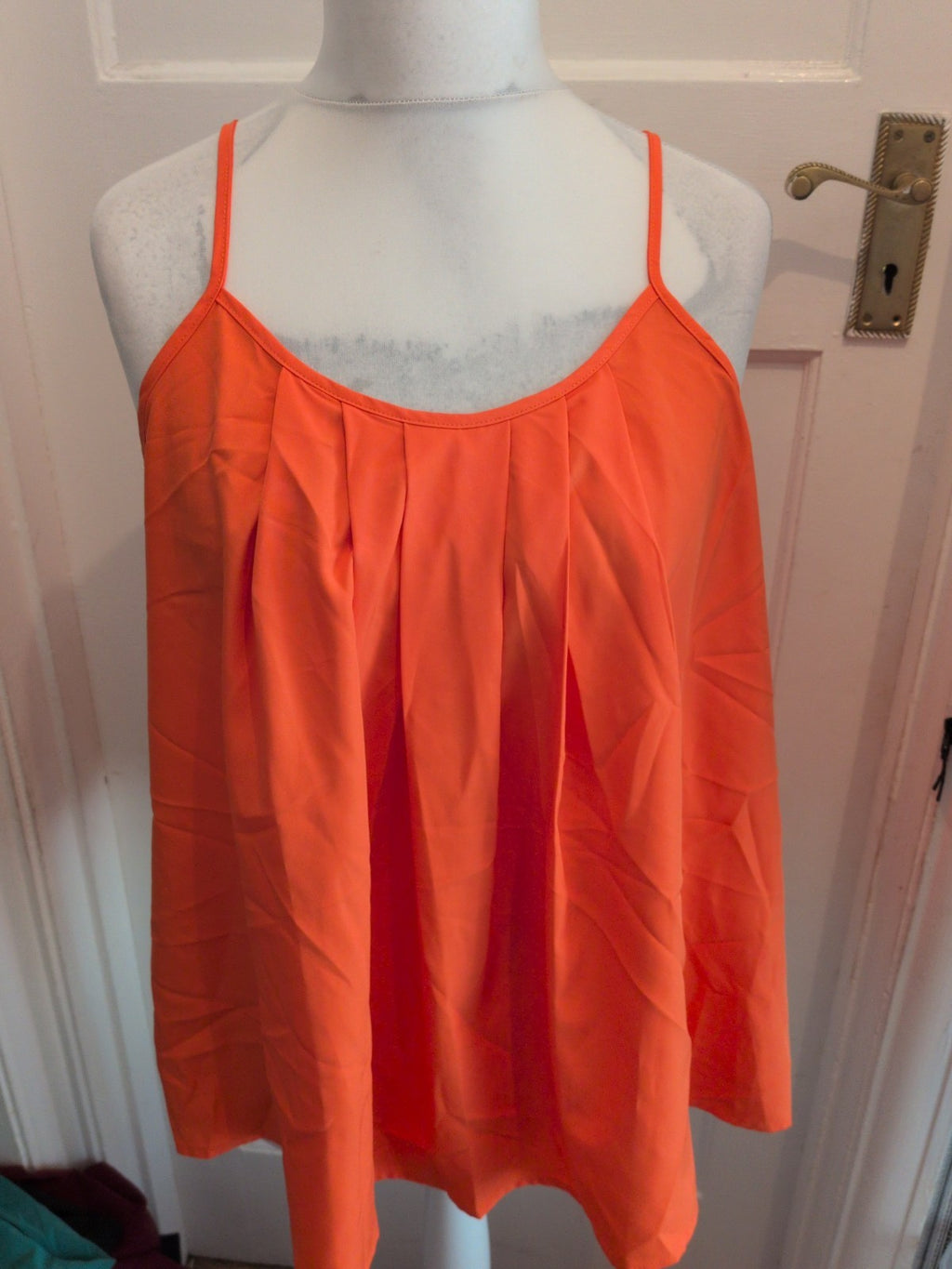 Shein XL Hot Orange Sleeveless Blouse