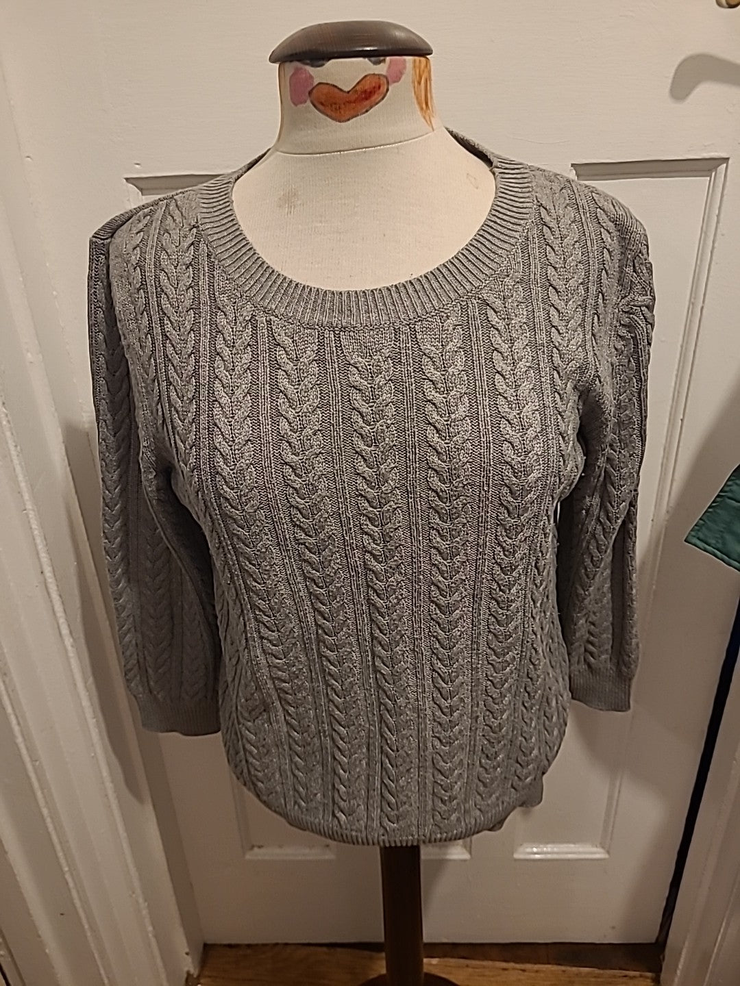 Mens H&M Basic Size Medium Grey Knit Pullover Jumper