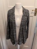 M&S Collection 14 Black Grey Flecked Long Sleeve Open Cardigan