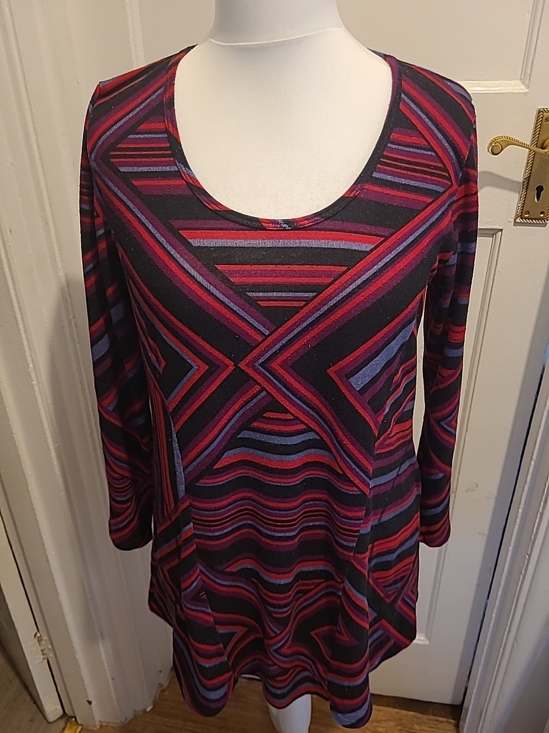 Ladies Virtu Size 2XS Multi Striped Long Sleeved Dress/Jumper