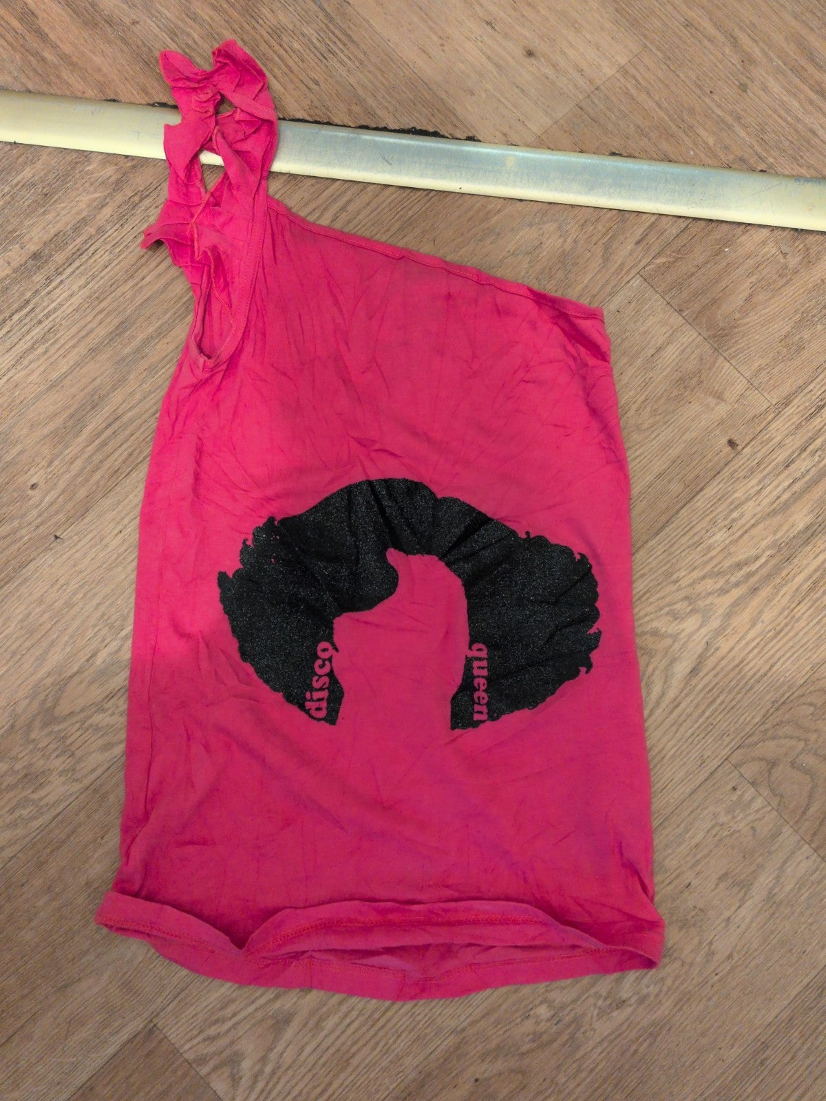 Rude Small Pink Off The Shoulder Sleeveless T-shirt