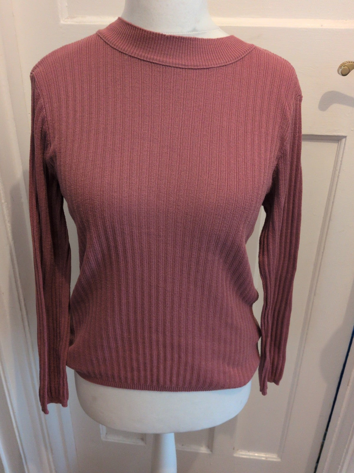 Primark 16 Deep Pink Ribbed Long Sleeved Jumper