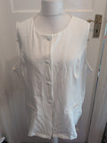 Shein 4XL White Sleeveless Buttoned Waistcoat Top