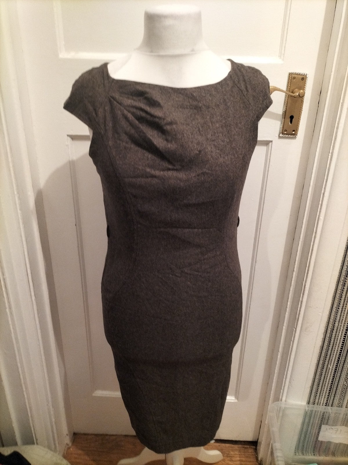 Ladies Next Size 8 Brown Lined Sleeveless Dress