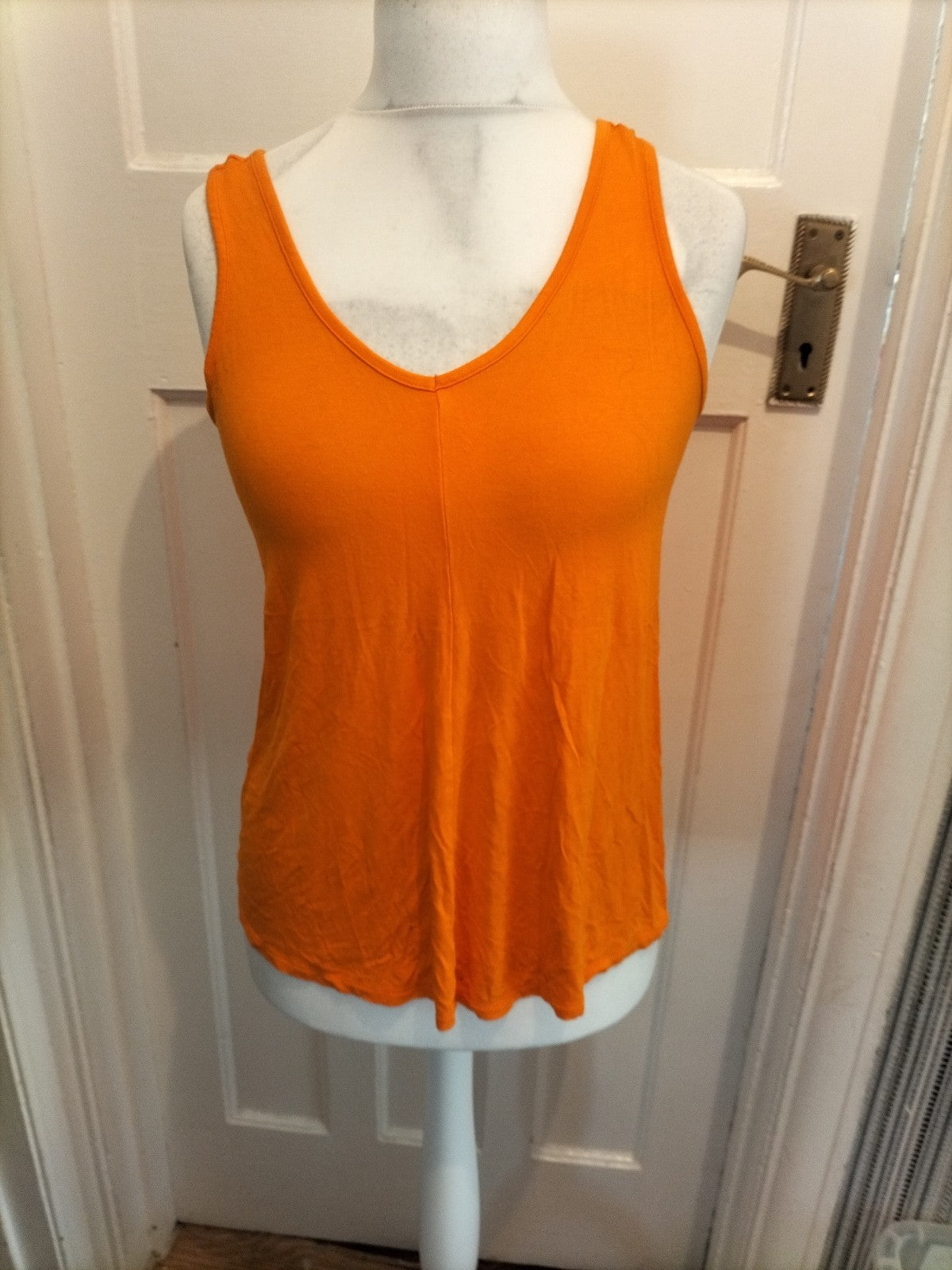 Ladies George Size 8 Orange Sleeveless Swing Vest Tee