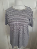 Mens Medium Crew Clothing Neutral Navy Striped Tshirt