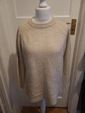 Mens New Look Size Medium Beige Ribbed Pullover Jumper