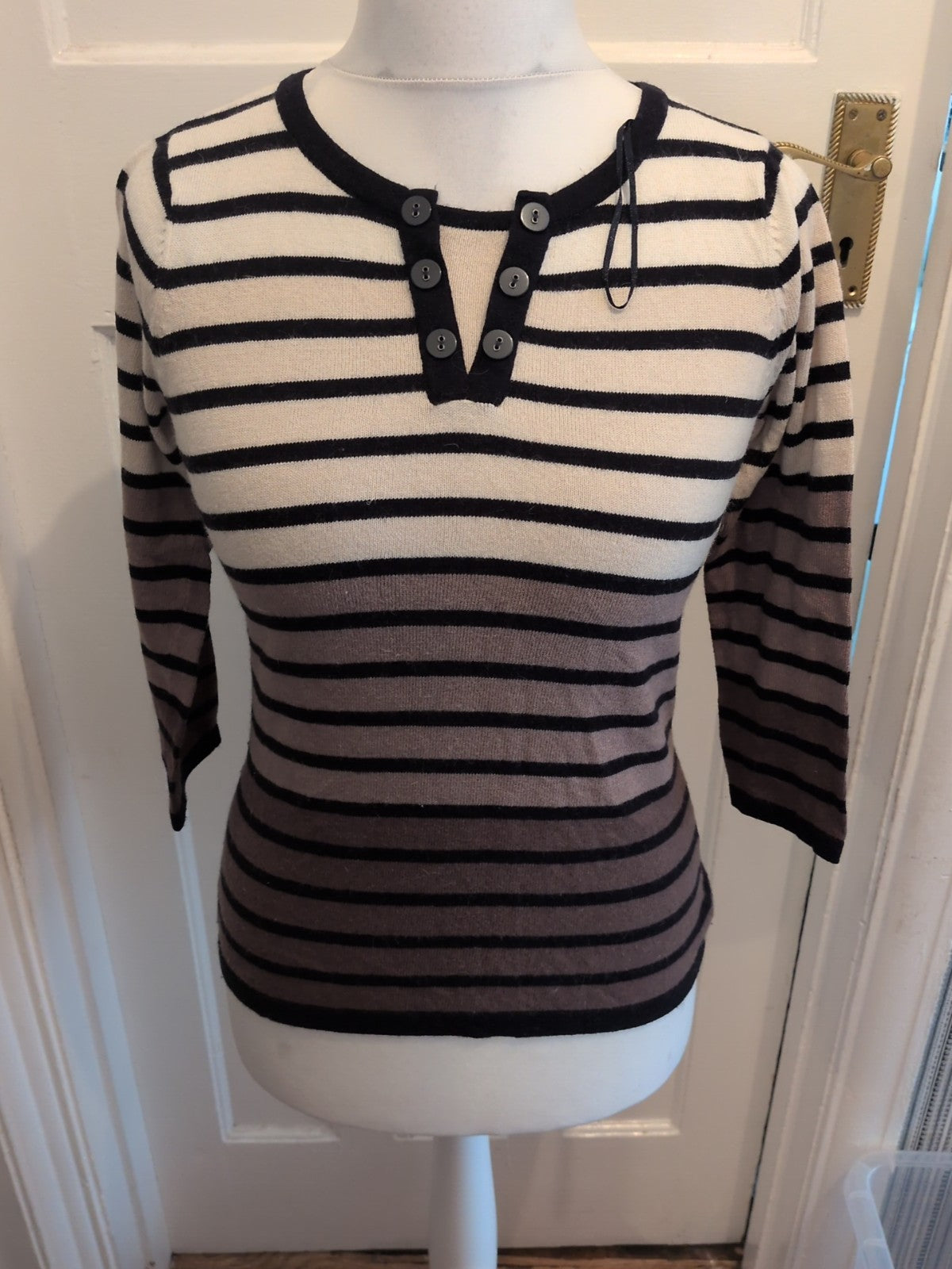 CC Small Brown Navy And White Long Sleeve Jumper