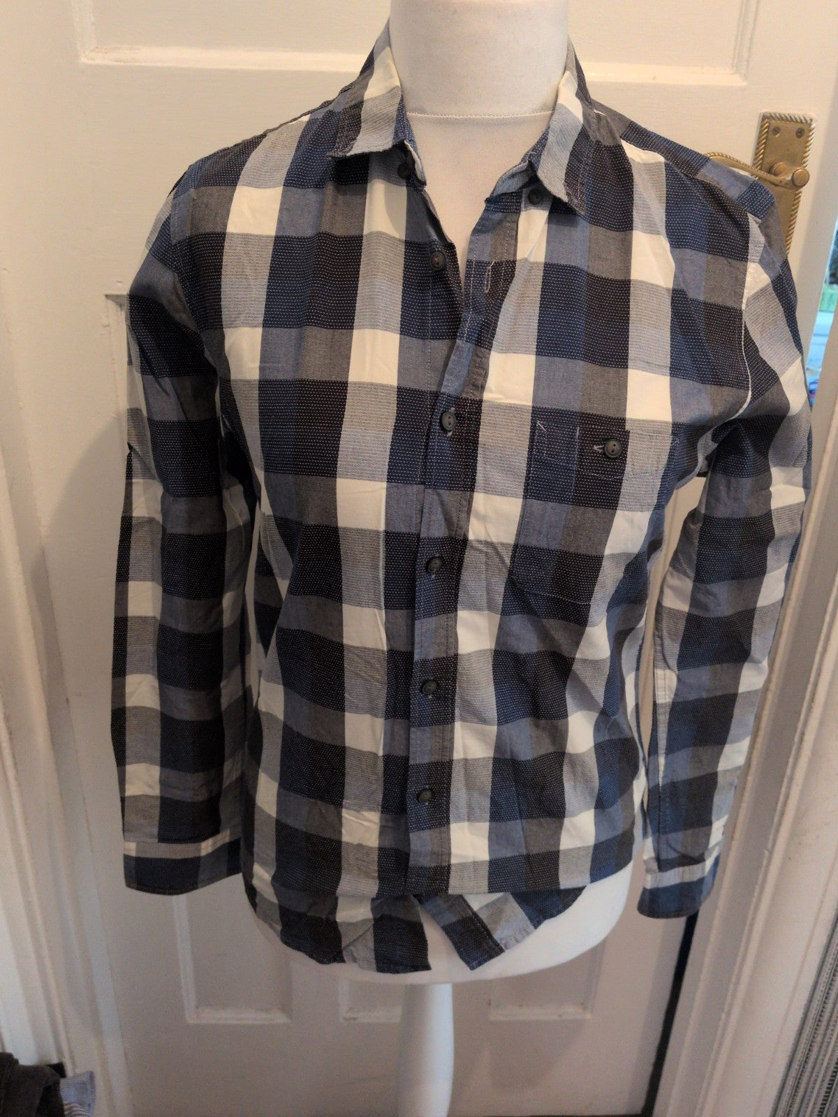 Red Herring Small Blue/Black/White Long Sleeve Shirt