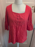 Casual&Co Medium Hot Pink Half Sleeve Lightweight Blouse