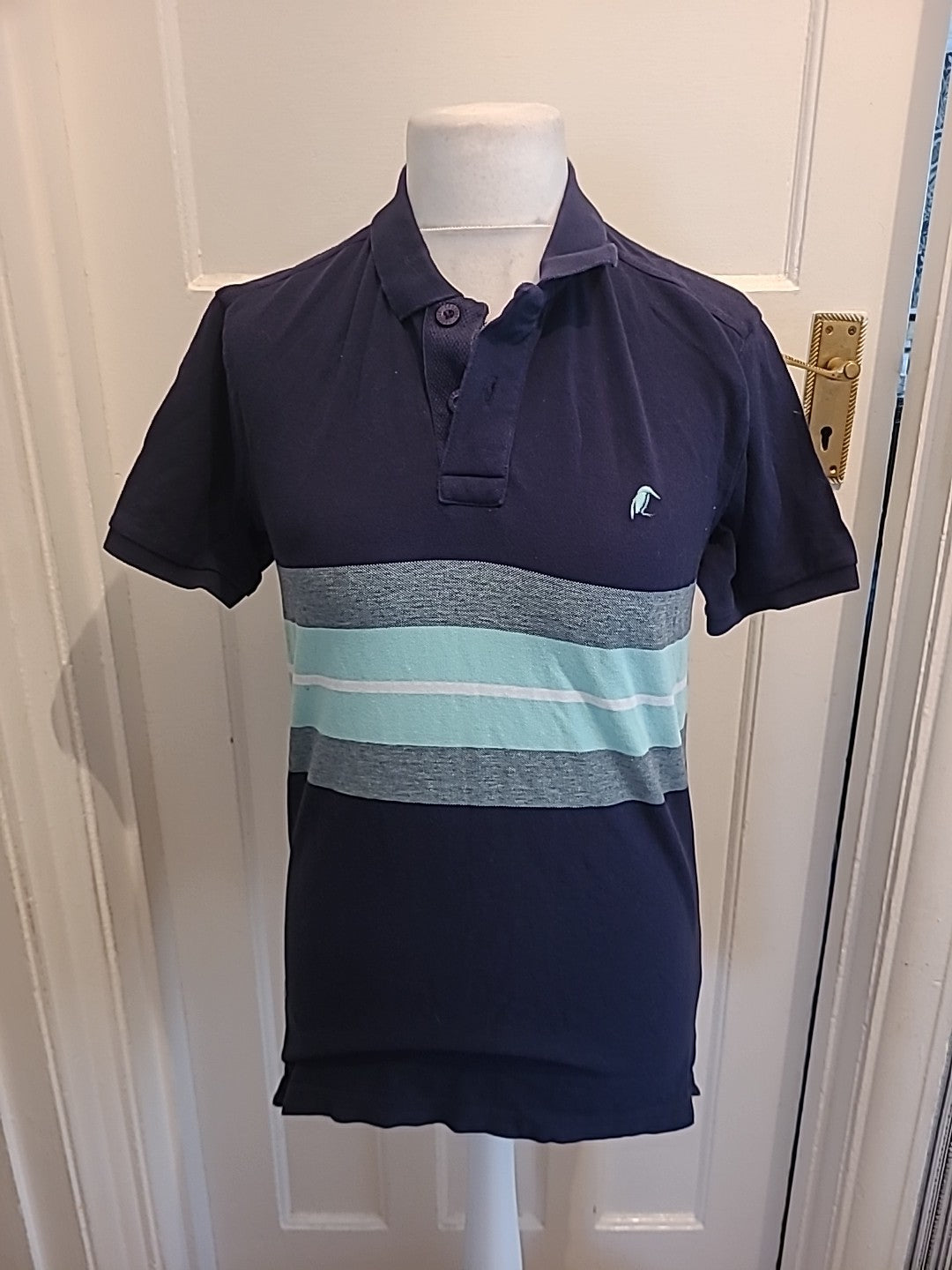 Mens Croxley Size Small Navy Short Sleeved Polo