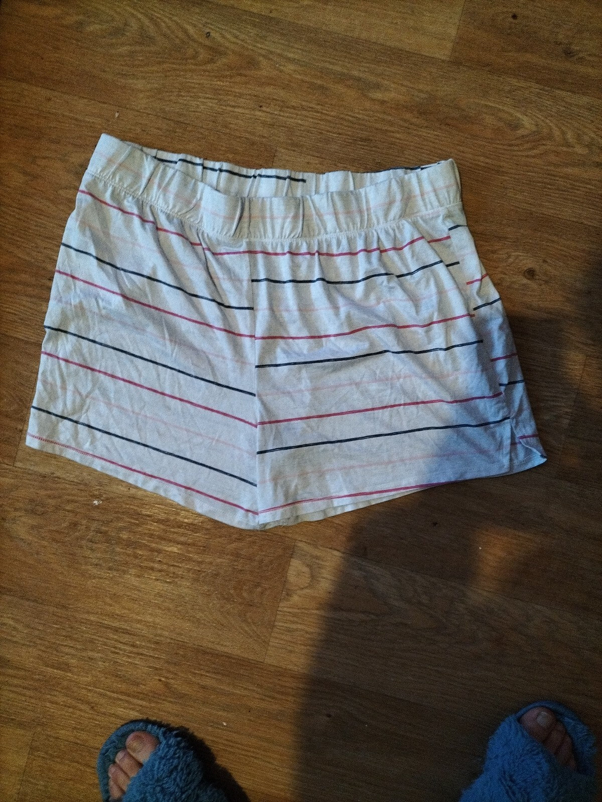 Ladies Extra Large Striped Elasticated Shorts