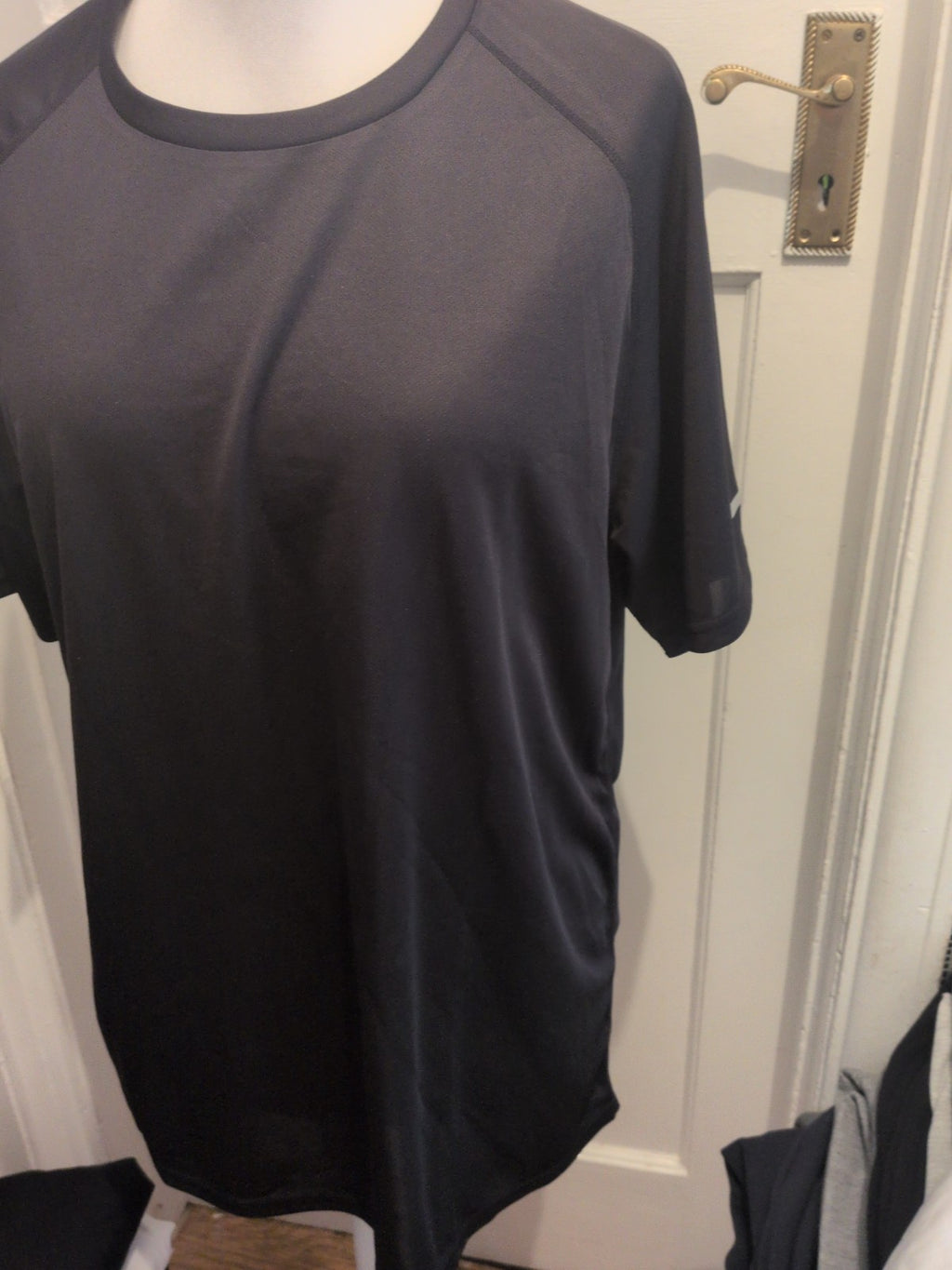 XXL Black Sports Breathable Polyester Short Sleeve Tshirt