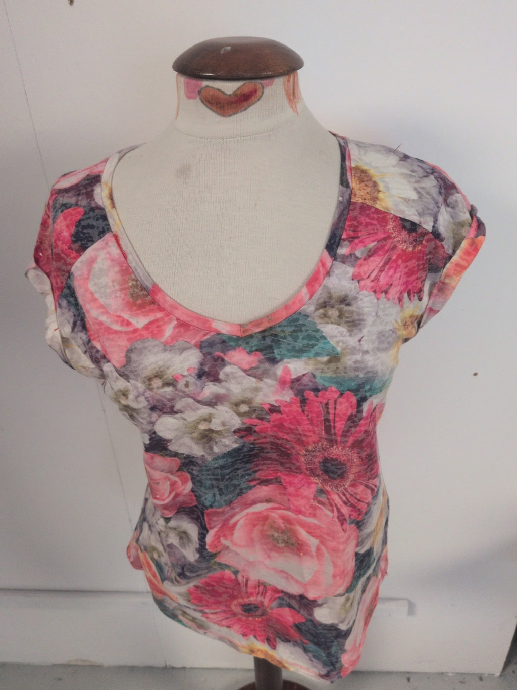 Tu 12 Multicoloured Lightweight Floral Blouse Short Sleeve