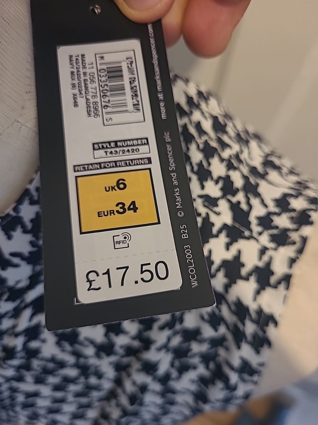 Brand New Ladies Marks And Spencer Size 6 Black White Patterned Sleeveless...