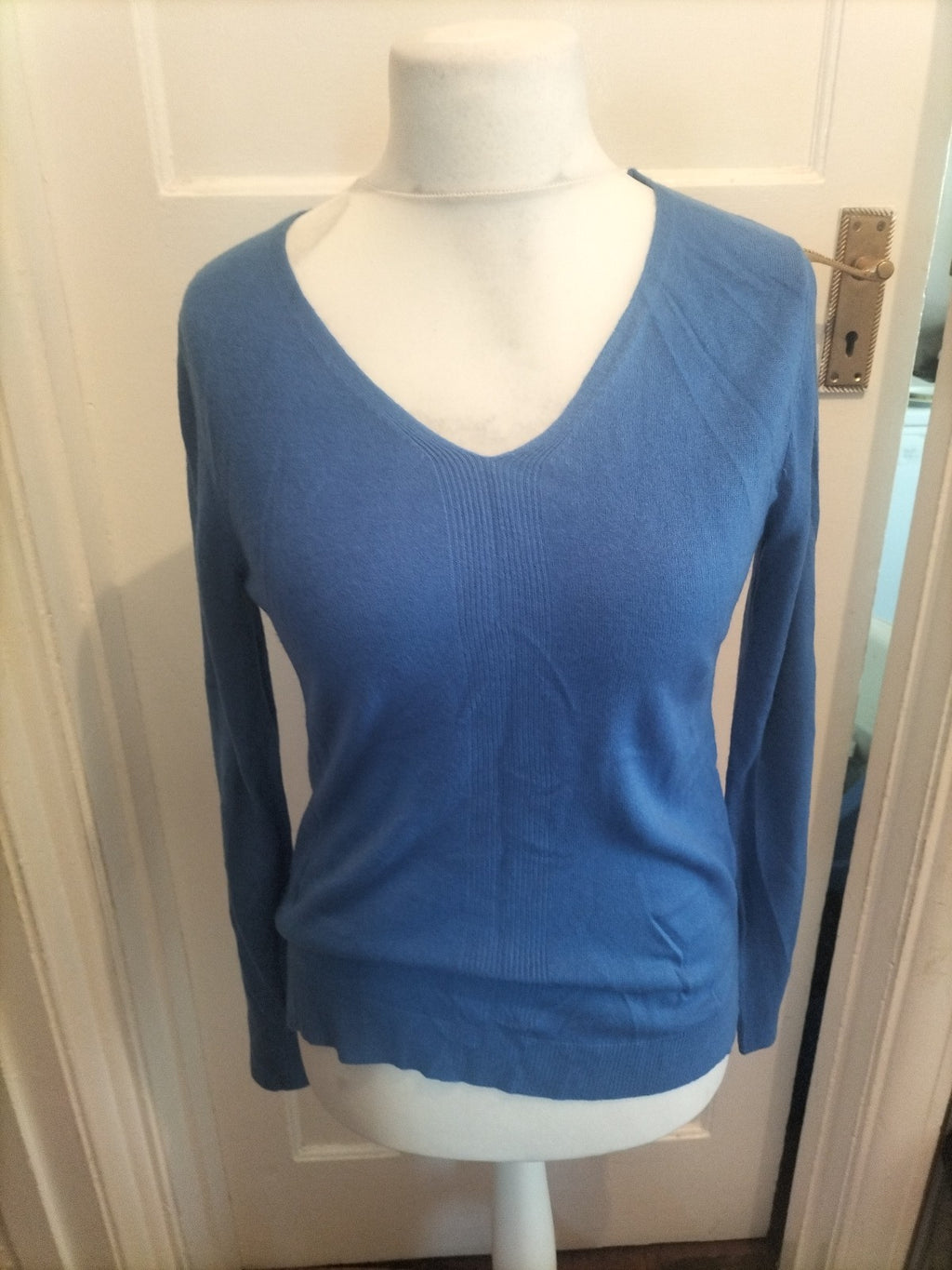 Ladies Primark Size 10-12 Blue Long Sleeve Blouse