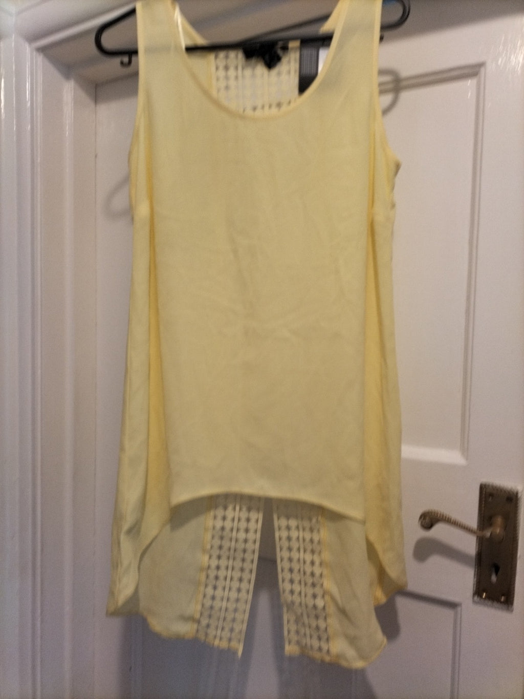 Brand New Ladies Primark Size 6 Yellow Sleeveless See Through Panel On Back...