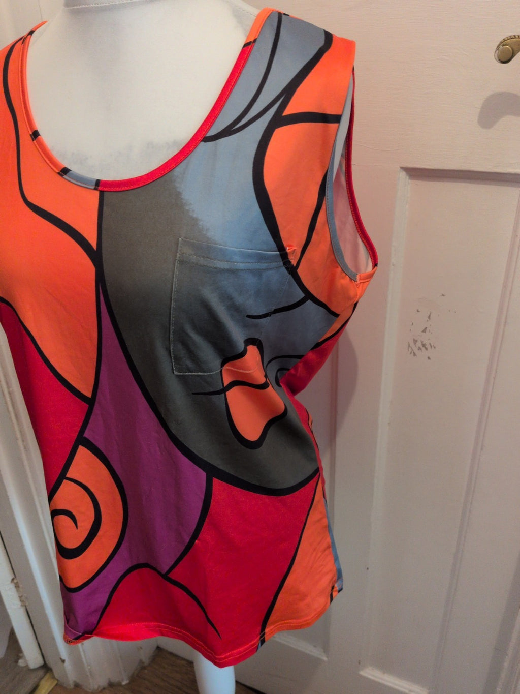4xl Orange Grey Pink Sleeveless Tank Vest Top