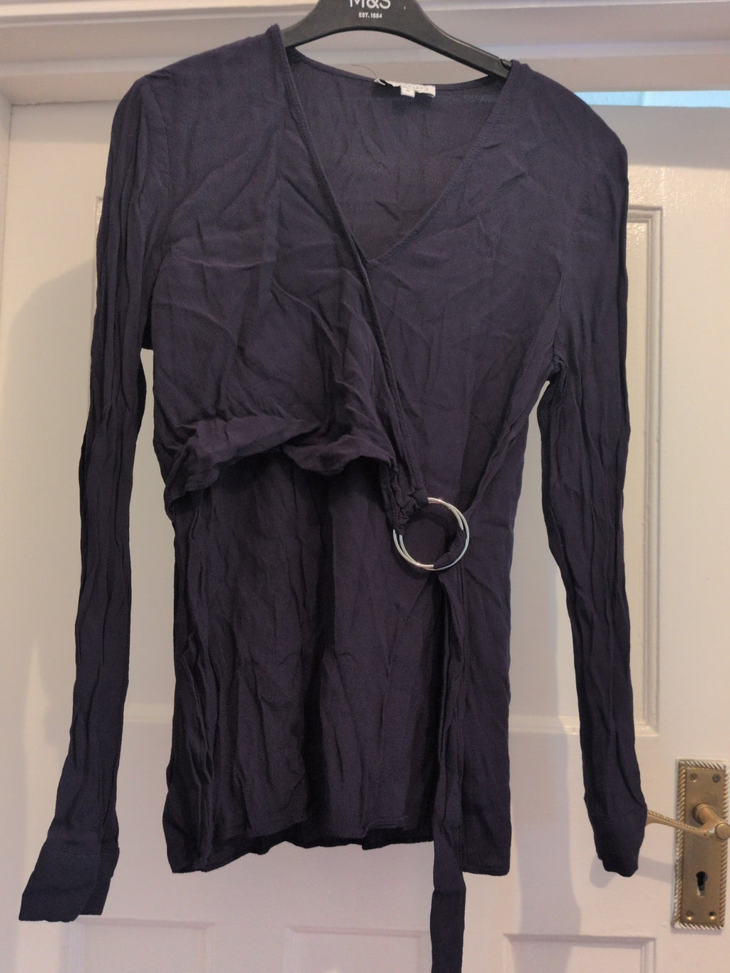 Warehouse 10 Navy Long Sleeve Blouse