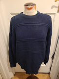 Mens C&A Size 102 Navy Knitted Pullover Jumper