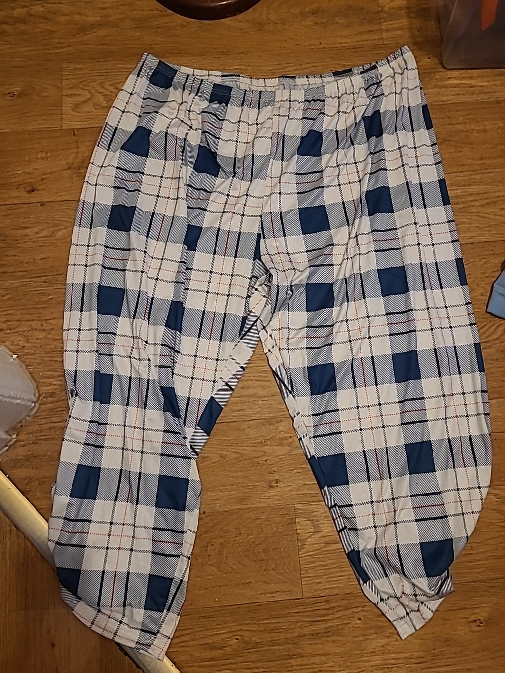 Ladies 5XL Blue with Red Check Leggings