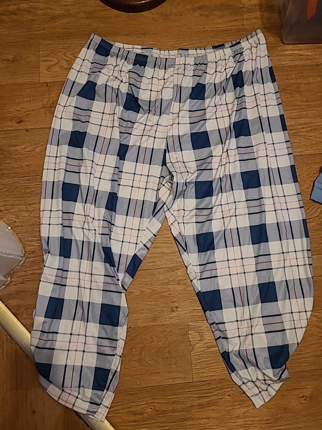 Ladies 5XL Blue with Red Check Leggings