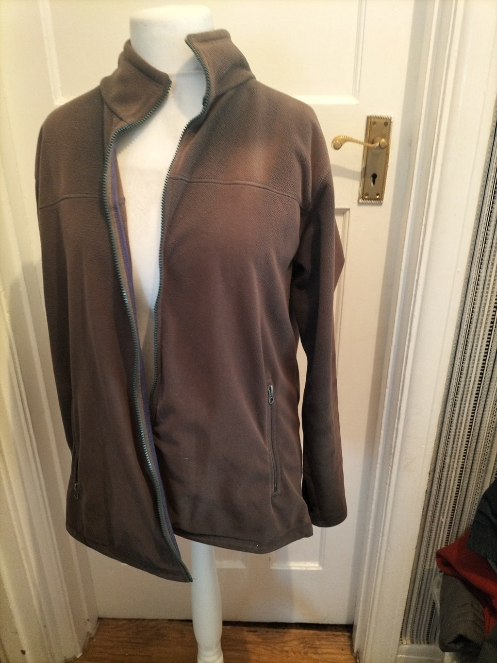 Mens James Pringle Size L Khaki Full Zip Jumper