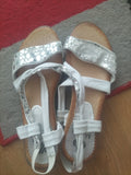 Maria Euro 38 White Open Strappy Sandals
