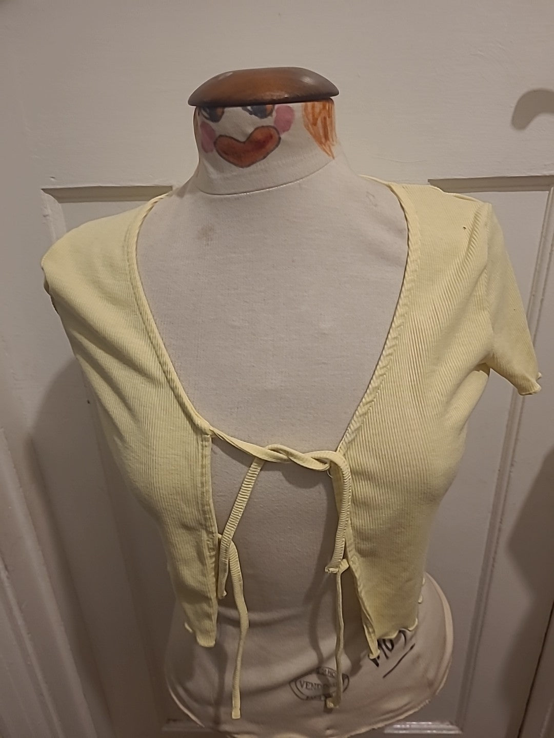 Ladies Primark Size Small Yellow Shoulder Cardigan