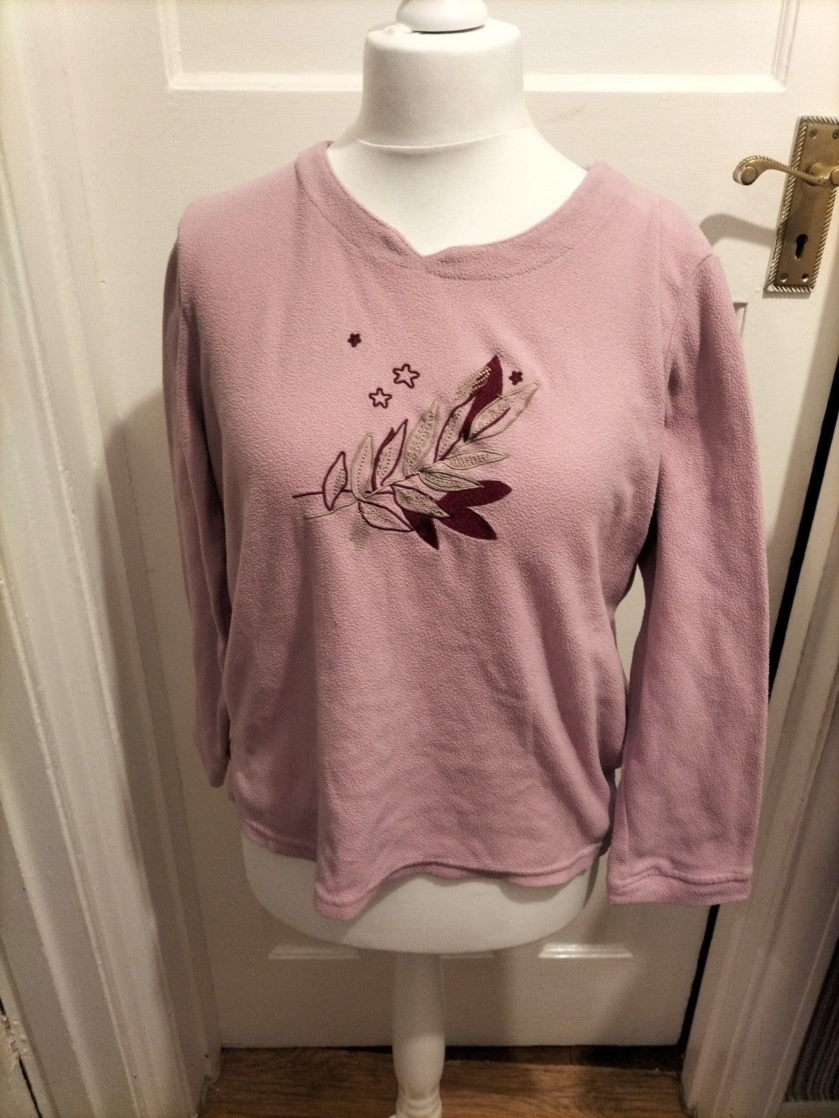 Ladies Damart Size Medium Pink Floral Pyjama Top