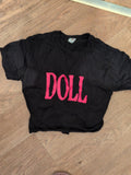 Fruit Of The Loom 12-13 Years Black Pink Print Short Sleeve T-shirt