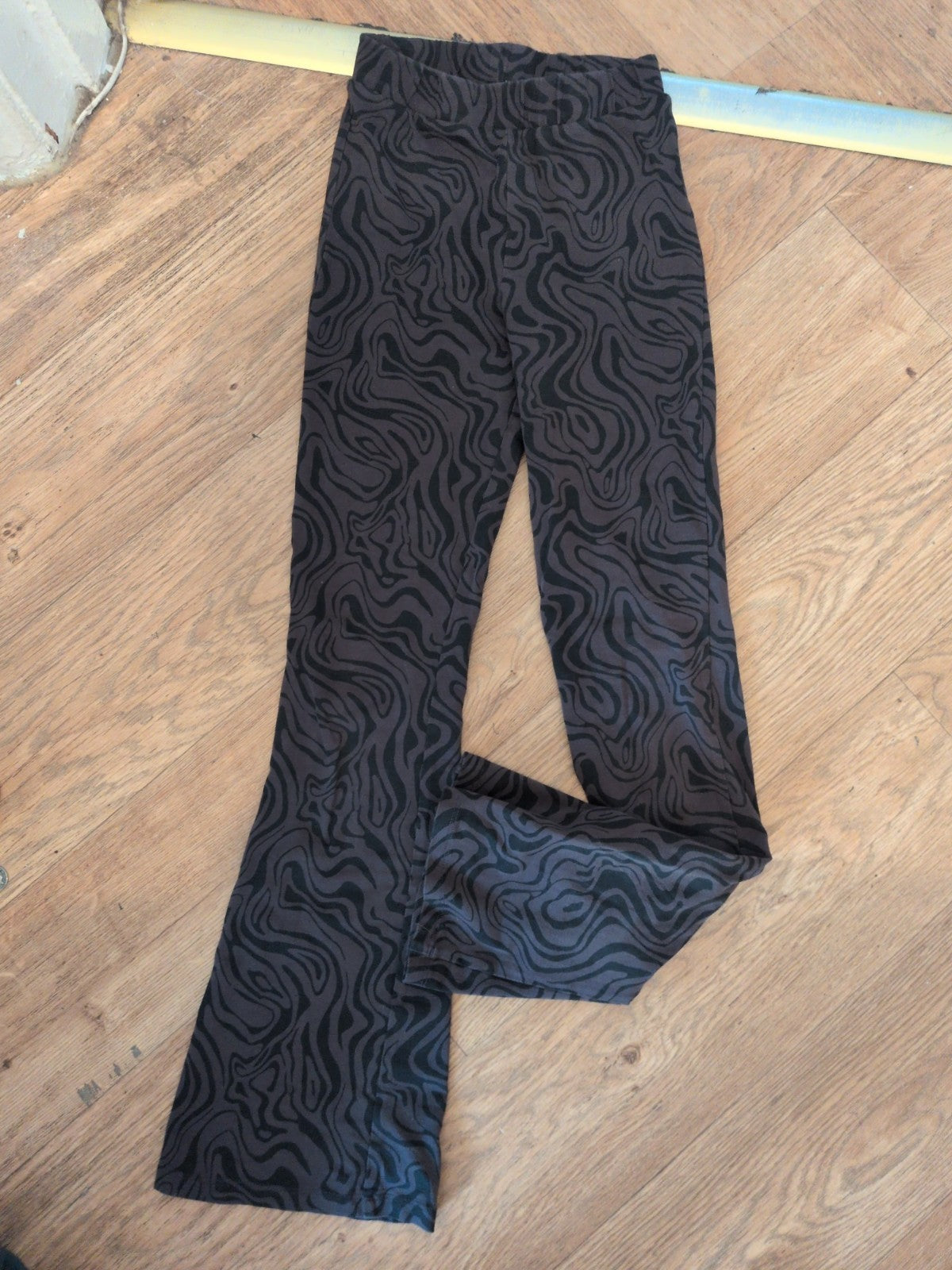 Girls 11-12 Years Brown And Black Leggings