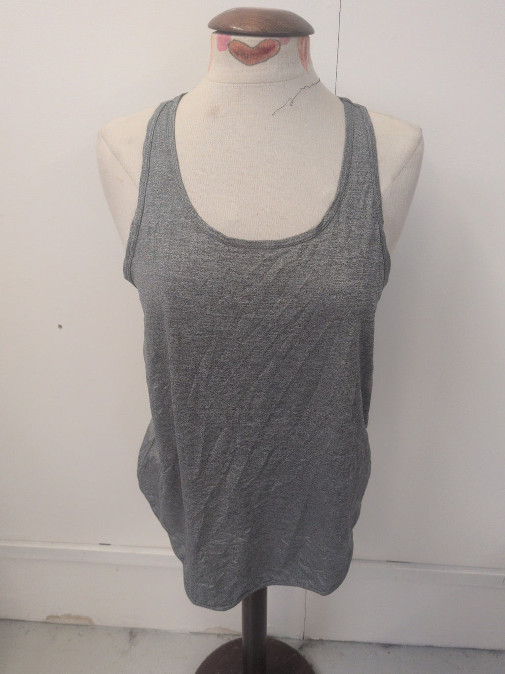 Ladies Body Size Medium Grey Sleeveless Active Wear T-shirt