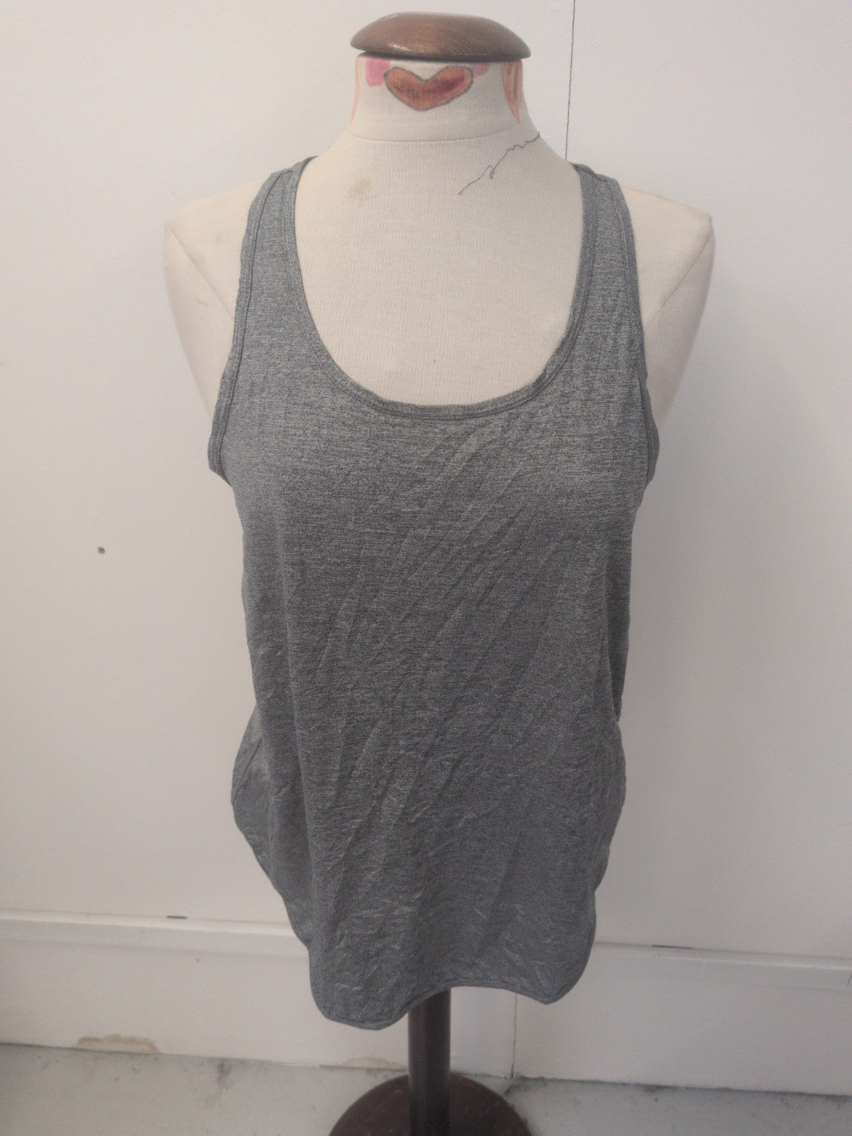 Ladies Body Size Medium Grey Sleeveless Active Wear T-shirt