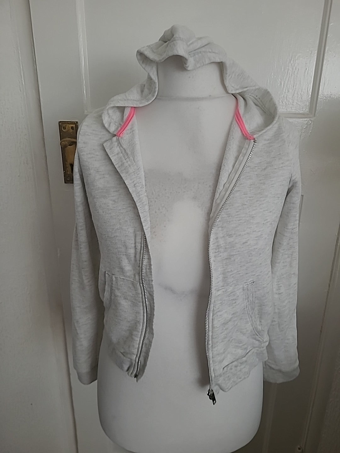 Girls H&M Age 12-14 Years Pale Grey Full Zip Hoodie