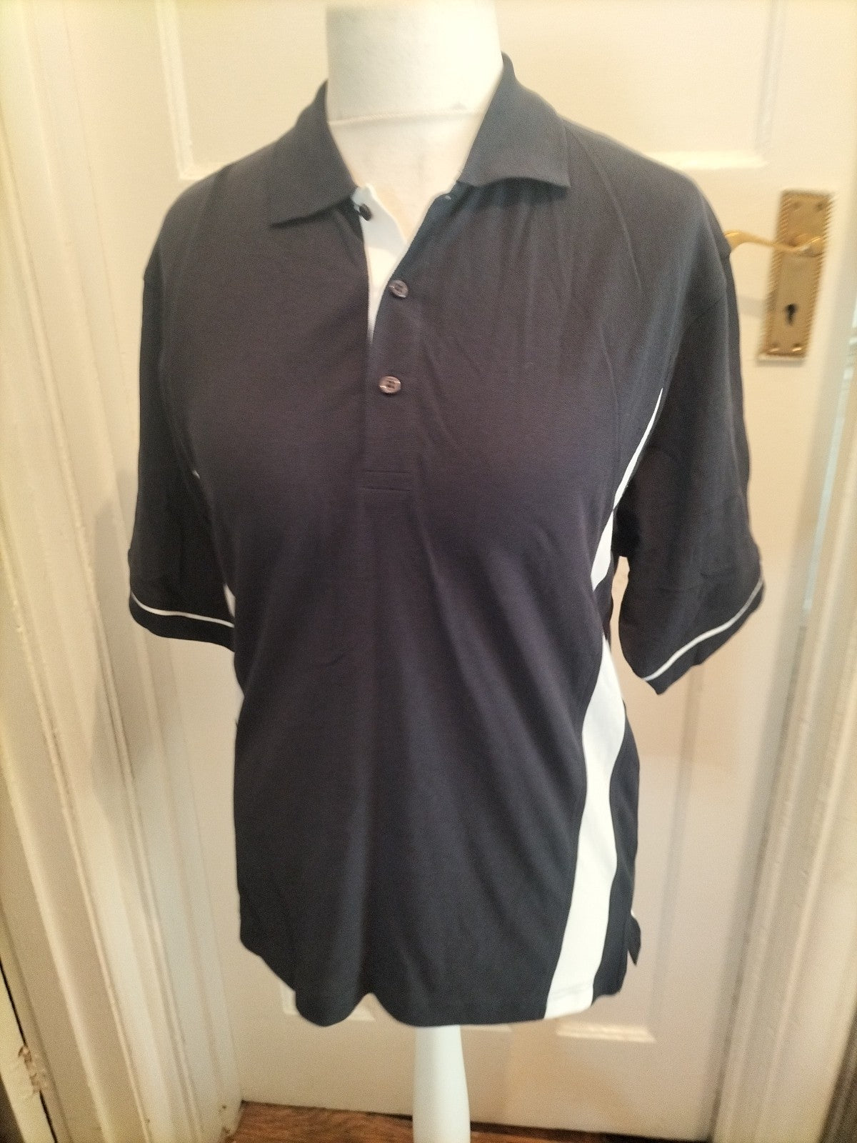 Mens Kustom Kit Size Small Mavy With White Trim Short Sleeved Polo