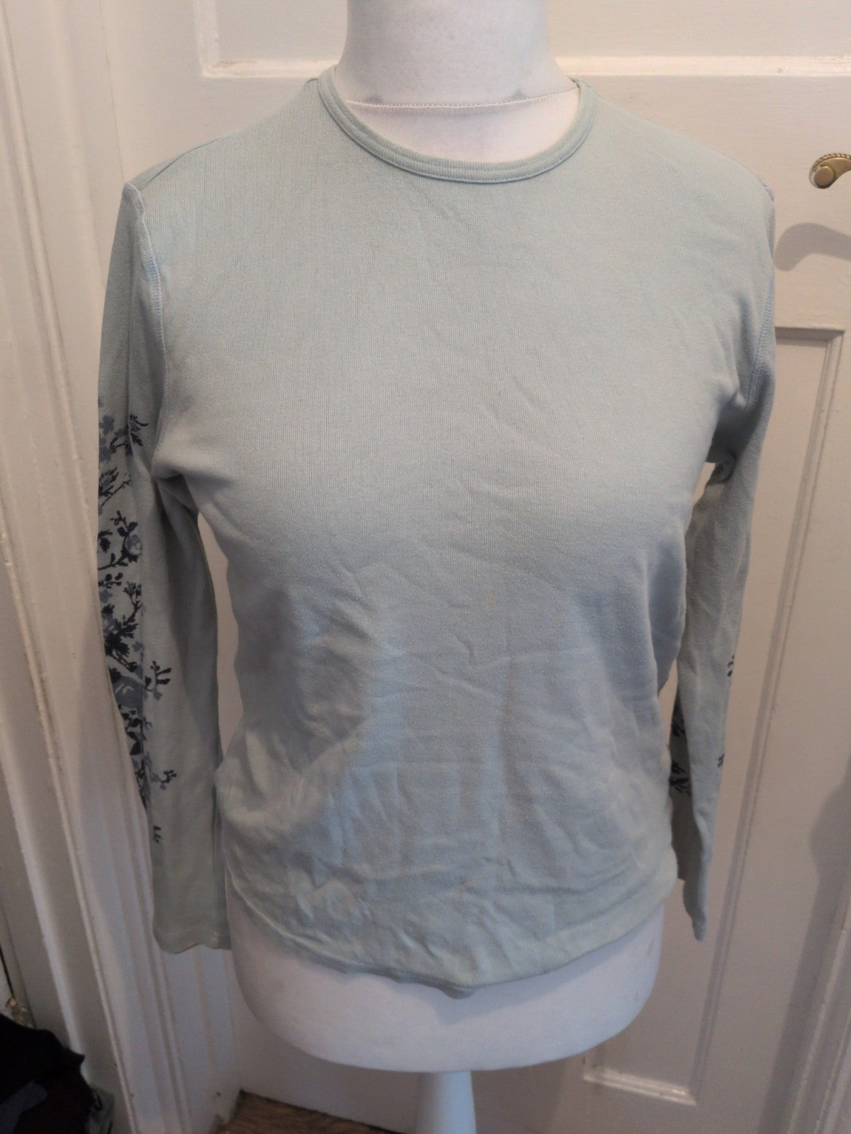 Marks And Spencer 12 Soft Blue Long Sleeve Blouse