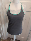Crivit 14-16 Turquoise And Charcoal Leggings Crop