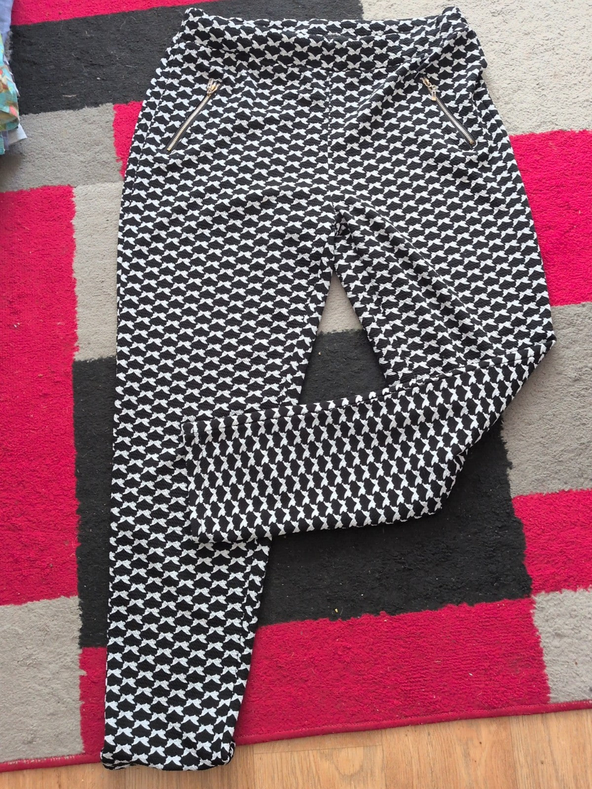 Moda Mey M/L Black And White Leggings Elasticated