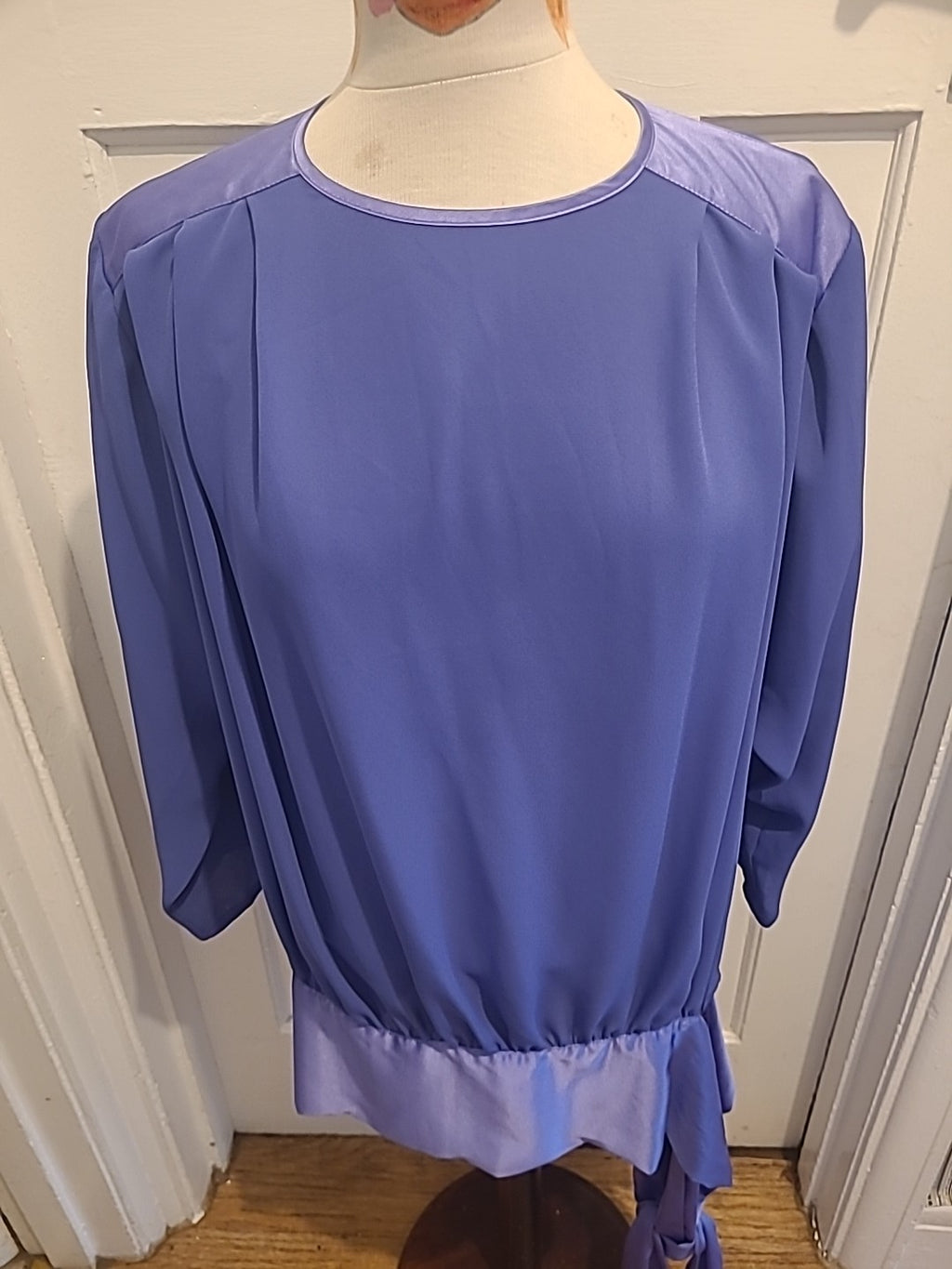 Ladies Size Euro 38 Vintage Purple Long Sleeved Blouse