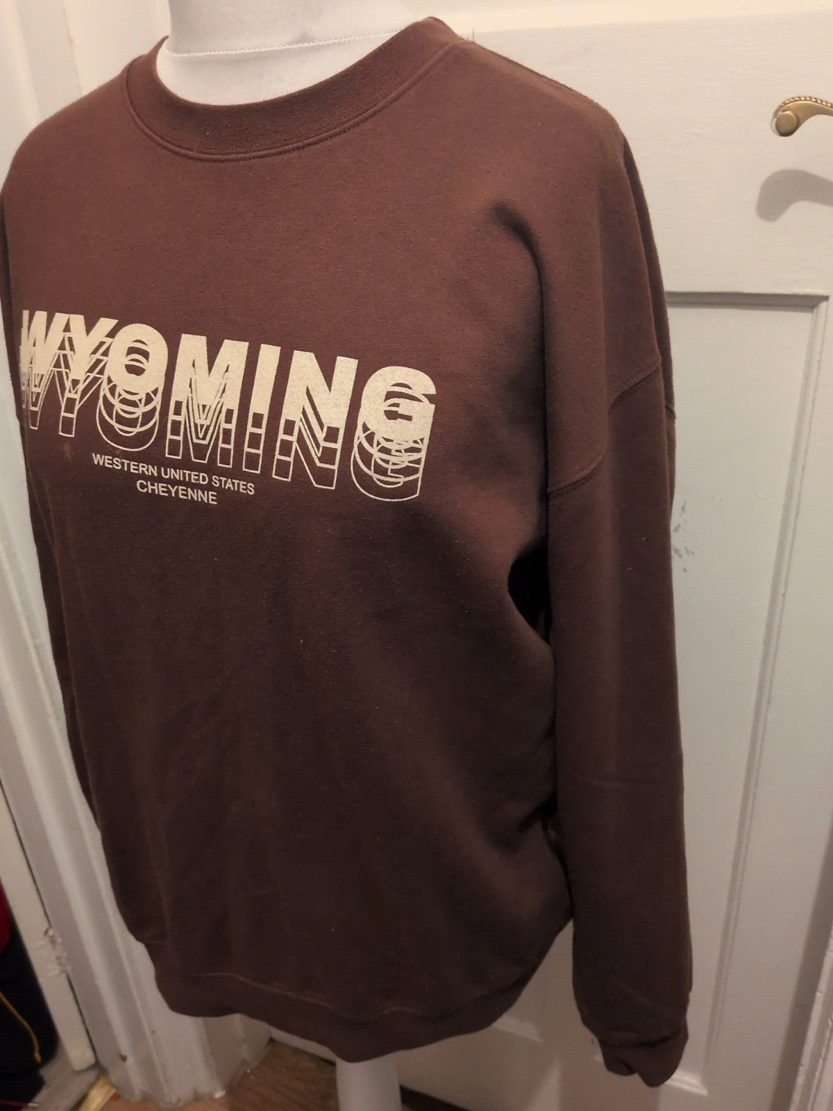 Ladies Pretty little Thing Size M Brown Printed Long Sleeved Sweatshirt Jumper
