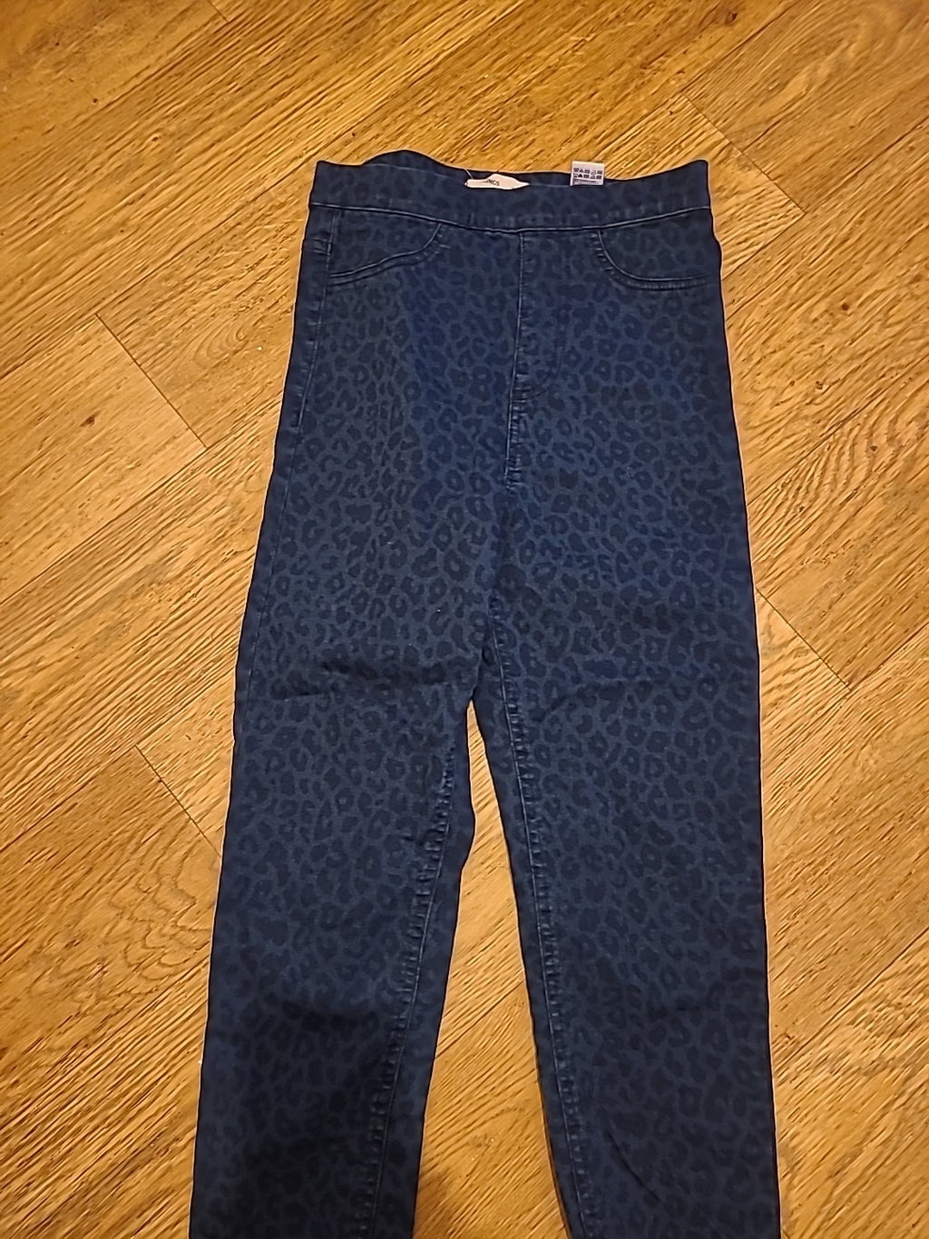 Ladies Marks And Spencer Size 8 Blue Print Jeggings