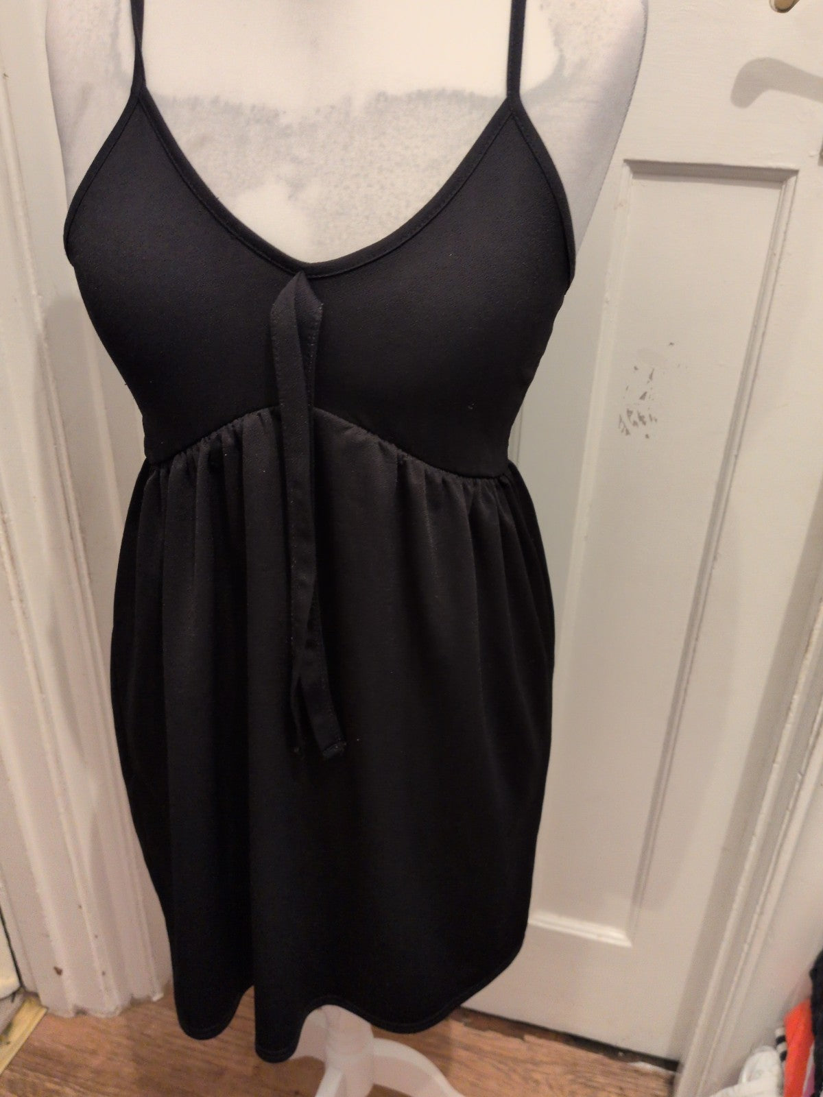 Boohoo 14 Black Sleeveless Knee Length Dress