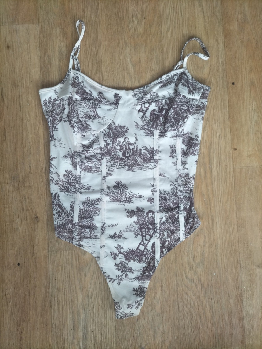 Ladies Cider Size M Brown/Cream Bodysuit